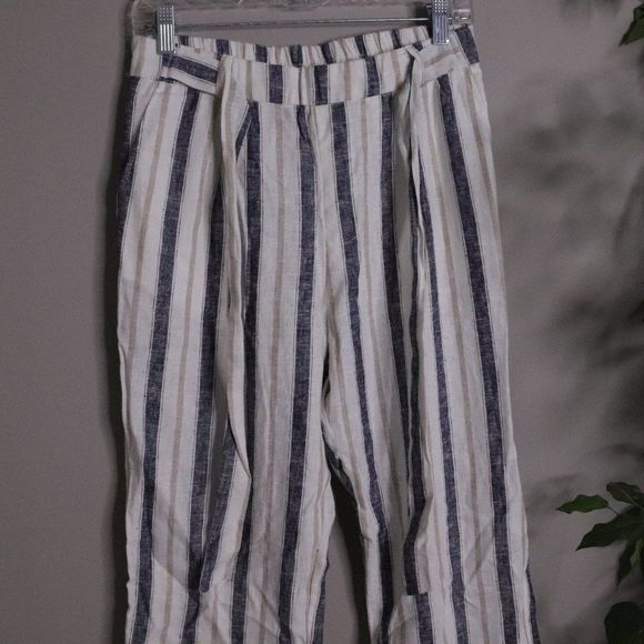 NWT Love Tree | Pinstriped Linen Pants Medium - Picture 2 of 7
